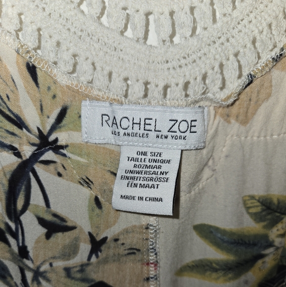 Rachel Zoe Tropical Print Crochet Lace Kimono Swim Coverup - Picture 6 of 10